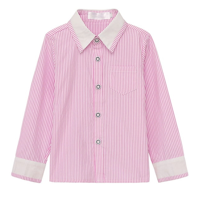 Chandail à Col Rond pour Bébés Garçons Rabais Tout-Petits Enfants Bébés Garçons Mode Manches Longues Hauts Décontractés Chemise à Col Rabattu Chandail pour Bébés Filles Roses 8T