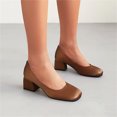thumbnail image 3 of B91xZ Mocassins Confortables pour Femmes Largeur Grand Chaussures Plates à Enfiler, Marron 9, 3 of 5