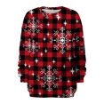 thumbnail image 4 of Chandail en Molleton de Noël pour Femmes 2023 Col Rond Mode Décontractée Manches Longues Imprimé de Noël Chandail en Molleton Hauts Blouse en Liquidation, 4 of 5