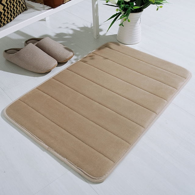 Fridja Summer Savings Memory Foam Bath Mat 17 "X 24", Ultra Soft and Absorbent Bathroom Rugs, Non-Slip, Machine Wash Dry, Durable Comfortable Bath Rug Carpet for Bathroom Floor, Sink and Shower, Khaki