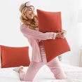 thumbnail image 3 of REGALWOVEN Soft Microfiber Pillowcases Set of 2 Pillowcases Standard Orange 20"x26", 3 of 10