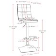 thumbnail image 3 of CorLiving Quinn Modern Fabric Upholstered Adjustable Height Barstools Set of 2 - Swivel Bar Stools with Back, Perfect Kitchen Stools for Island, Bar Chairs & Counter Height Stools, 3 of 9