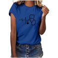 thumbnail image 1 of T-shirt Blouse Décontractée pour Femmes à Manches Courtes Imprimée pour la Journée des Infirmières, 1 of 7