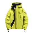 thumbnail image 1 of Men's Waterproof Work Jacket, Hooded Raincoat with Multiple Pockets for Outdoor and Casual Wear, Breathable Nylon Shell, 1 of 8