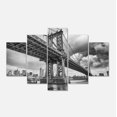thumbnail image 2 of Manhattan Bridge in Gray Shade - Large Cityscape Photo Canvas Print, 2 of 3