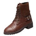 thumbnail image 1 of B91xZ Bottes Chelsea à Plateforme, Bottes de Combat Chelsea à Lacets, Marron 7.5, 1 of 5