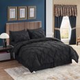 thumbnail image 1 of HAOK Pinch Pleat Comforter Set 8 Piece, Cal King Size, Black, 1 of 6