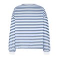 thumbnail image 5 of RXIRUCGD Haut à Manches Longues pour Femme, Ample et Décontracté, à Rayures, à Blocs de Couleur, Col Rond, Bleu Pâle, Taille : 2TG, 5 of 5