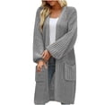 thumbnail image 1 of Yuyuzo Womens Plus Size Cardigans Cable Knit Sweater Jackets Long Sleeve Open Front V Neck Solid Color Outwear, 1 of 6