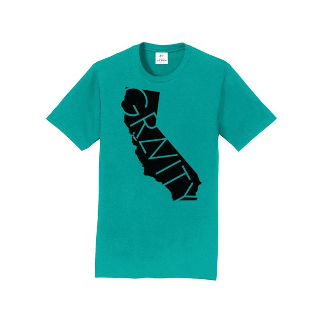 Gravity TradIng T-Shirt à Manches Courtes Cali - Équipe Sarcelle - Logo Noir - 2TG