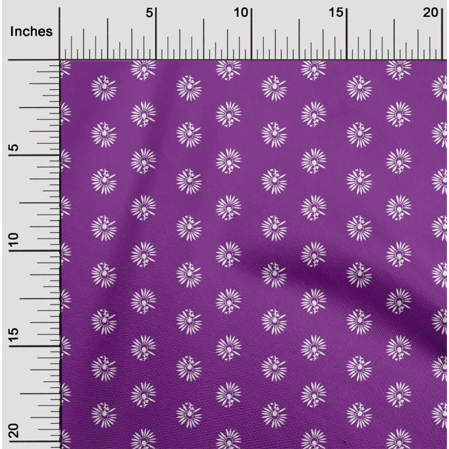 oneOone Polyester Lycra Fabric Floral Block Print Fabric BTY 56 Inch Wide