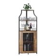thumbnail image 3 of Armoire de Bar d'Angle, Armoire à Vin Moderne avec Tablettes de Rangement et Porte en Treillis, Armoire de Rangement pour Alcools de Bar à Domicile avec Support en Verre pour Salon, Salle à Manger, 3 of 7