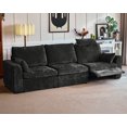 thumbnail image 1 of BEDEEP 125'' Power Recliner Sofa with Headrest, Moduar Cloud Sectional Chenille Reclining Couch, Convertible 3-Seater Sofa Couch for Living Room RV, Black, 1 of 10