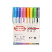 8 Colors Double Line Coloring Markers Outline Paint Pens 2.0mm Tip DIY Scrapbooking for Artists Kids Adult Black Paper Photo Coloring Books Stone Glass School Office Supplies