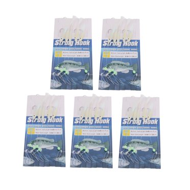 Luminous Feather Fishing Bait Rigs,  Carbon Steel Luminous Fish Lure Rigs Atrractive  for Freshwater 2,3,4