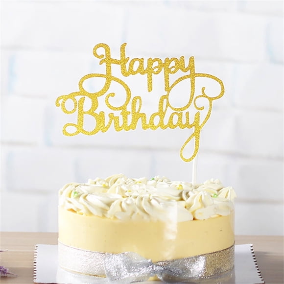 Gold Birthday Cake Topper, 1pcs Acrylic Birthday Cake Toppers Happy Birth Cake Toppers for Decorations Gold Topper for Girls Women's Party Decorations,Cake Decorations,Celebration Cake