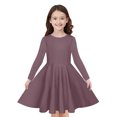 thumbnail image 4 of Rbaofujie Robe à Manches Longues pour Filles, Robes Décontractées pour Enfants, Robe Patineuse Évasée pour l'École et les Fêtes, 4-13 Ans, 4 of 9