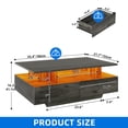 thumbnail image 4 of DEXTRUS LED Coffee Table with Storage, Modern Center Table with Drawers & Display Shelves for Living Room, Rustic Grey, 4 of 12