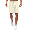 thumbnail image 1 of EOYWHK Big and Tall Linen Shorts for Men with Pockets,5" Inseam Summer Athletic Basketball Shorts,Quick Drying Breathable Elastic Waistband with Drawstring Pockets ,M-5XL, 1 of 5
