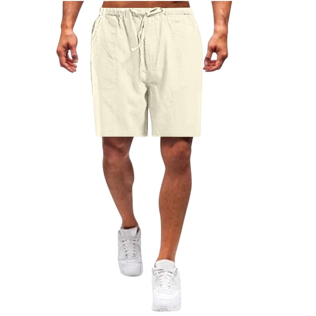EOYWHK Big and Tall Linen Shorts for Men with Pockets,5" Inseam Summer Athletic Basketball Shorts,Quick Drying Breathable Elastic Waistband with Drawstring Pockets ,M-5XL