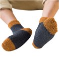 thumbnail image 1 of TIEVOSA Winter Men Coral Socks Middle Tube Sleeping Home Solid Stocking（Dark Gray）, 1 of 5