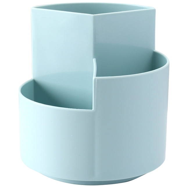 Miangastore Pot de Pinceau de Maquillage Bleu 1Pcs 4.7 Po Carré PP
