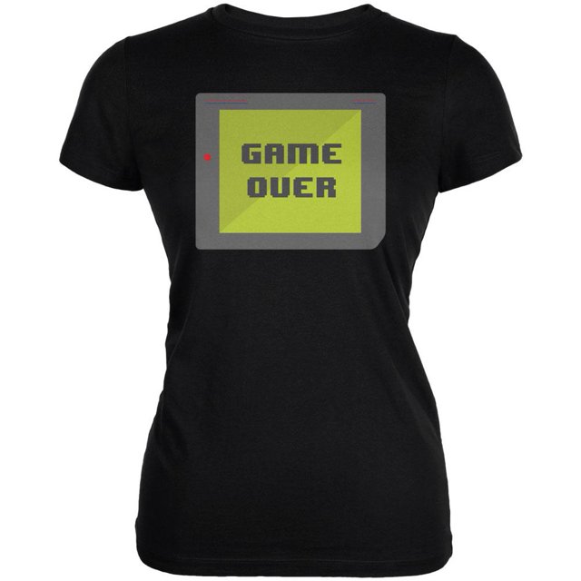 Halloween Old School Gamer Game Over Juniors Soft T Shirt