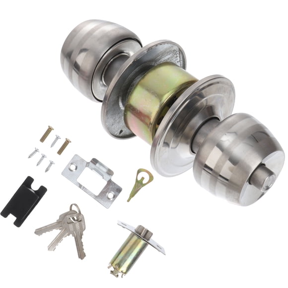 KONTONTY Spherical Lock Silver 1 Set Simple Structure for Homeowners Landlords Privacy Door Knobs