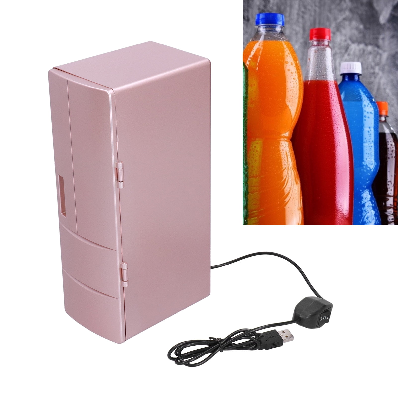 Portable USB Fridge, Fluorine-free Completely Silent One-button Mini Fridge with Semiconductor Refrigeration System for Home Car