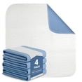 thumbnail image 1 of Hitime Heavy Absorbency Quilted Waterproof Underpads for Bedwetting Incontinence 4-Layer Washable Pads Size 34"x36" 4 Pack, 1 of 12