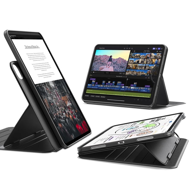 ESR for iPad Pro 13 Inch Case (M5/M4) 2025/2024, Rotating Case with Removable Magnetic Cover, Adjustable Portrait/Landscape Stand, 9 Standing Angles,