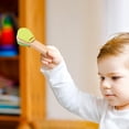 thumbnail image 3 of Green Childrens Rattle Board Clapper Handle Wood Musical Instrument For Rhythm Development Kids Percussion Toy Natural Wood Sound Quality Green, 3 of 3