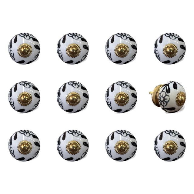 KNOB-IT VINTAGE HANDPAINTED CERAMIC KNOBS (12-Pack) K000007