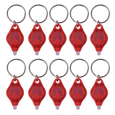 Yeacher 10 Pcs Mini Lampe de Poche LED Portable Porte-Clés Ultra Lumineux Anneau de Clé Lampe de Camping d'Urgence Lampe Torche
