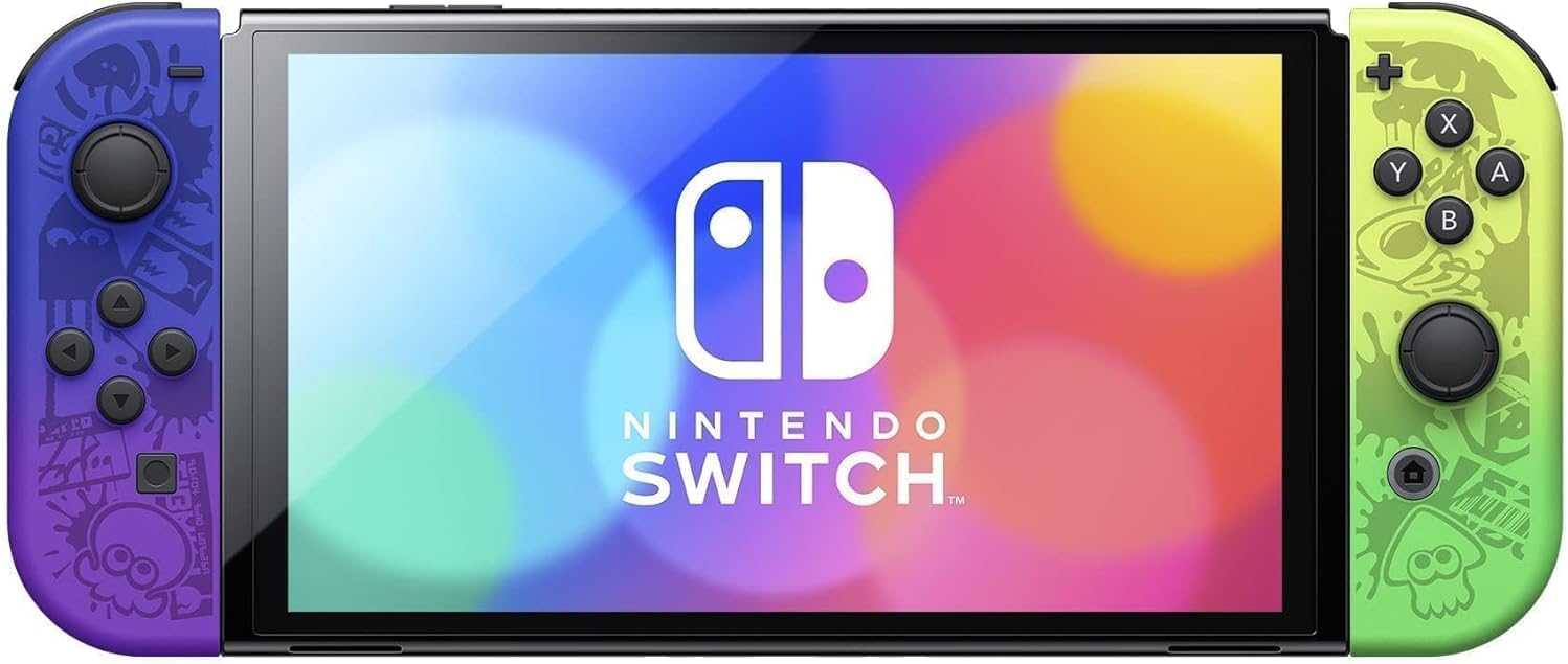 Nintendo Switch Console - OLED Model with Neon Blue and Red Joy