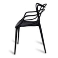 thumbnail image 3 of Master Style Plastic Chair Modern Mid Century, Indoor Outdoor Chair Patio Chair Kitchen Chair 18 Inch Seat Height Restaurant Chair Plastic Stackable Chair Side Bar Chair in White Set 4, 3 of 5
