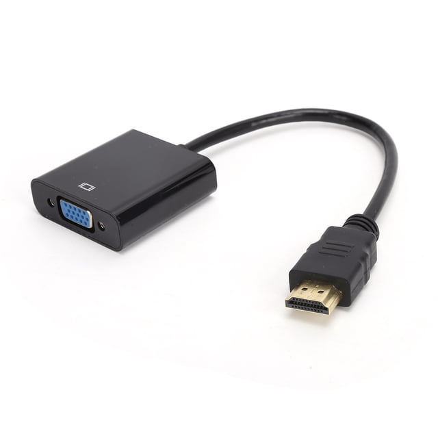 Câble Convertisseur d'Interface Multimédia HD vers VGA avec Audio 3,5 mm, Conçu pour les Accessoires Audio à Domicile. Doté d'Une Conception ABS Noire durable avec Connecteur HDMI et port VGA, Mesurant 0,2 m (0,7 Pi) de Longueur. Prend en Charge des Résolutions jusqu'à 1920x1080 pour une Qualité d'Image Haute Définition. Comprend un Câble Audio et un Manchon en Caoutchouc pour une Fonctionnalité Accrue.