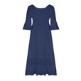 thumbnail image 4 of Robes pour Femmes Robe d'Été pour Femmes Nouvelle Allure Élégante à Col en V à Manches Mi-Longues Couleur Robe de Vacances en Liquidation, 4 of 6