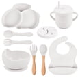 thumbnail image 1 of 9Pcs Children‘S Silicone Tableware Set Baby Non-Slip Divided Children‘S Plate Bowl With Suction Cup, 1 of 5