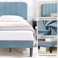 thumbnail image 4 of VECELO Full Size Upholstered Beds, Modern Platform Bed Frame with Adjustable Headboard, Wooden Slats Support/No Box Spring Needed, Light Blue, 4 of 8