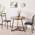 thumbnail image 2 of Towallmark 1 Table 2 Chaises MDF Table à Manger Ronde et Chaises Ensemble de Table de Cuisine pour Petit Espace Appartement Couleur Rétro, 2 of 9