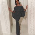 thumbnail image 2 of Pompotops Ladies Back Big Leaf Wrapped Chest And Shoulder BlingBling Package Hip Split Evening Dress, 2 of 5