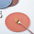 thumbnail image 4 of 5Pcs Insulation Pad with Hanging Hole Honeycomb Design Anti-scalding TPR Dining Room Kitchen Table Tableware Placemat for Gifts, 4 of 8