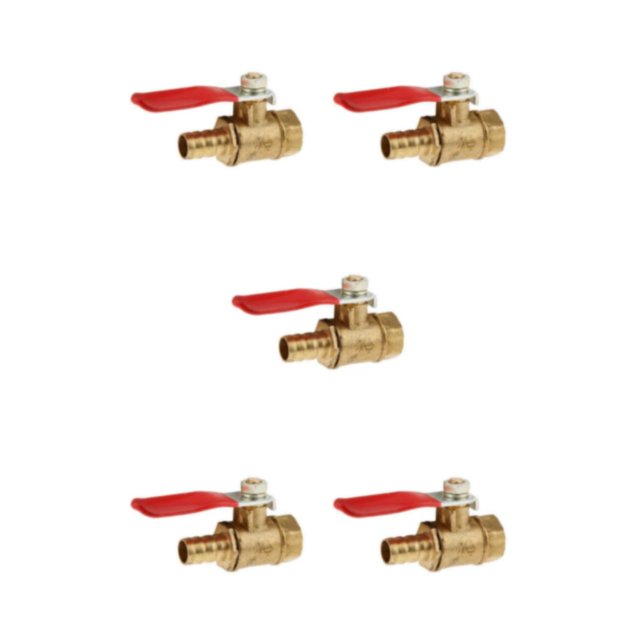 ZheElen Versatile Threaded Brass Ball Valve for Multiple Uses 12mm 8mm Red 5Set