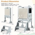 thumbnail image 3 of Gymax Foldable Toddler Step Stool w/Chalkboards 2-Step Stool Hollowed-out Patterns Grey, 3 of 10