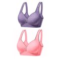 thumbnail image 1 of Timegard 2pc Bras for Women No Underwire Full-Coverage Wide Strap Comfortable Everyday Bras with Support, 1 of 2