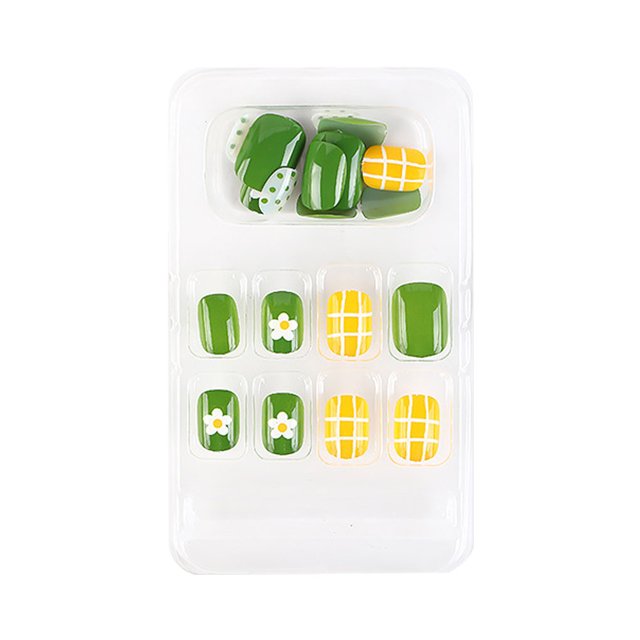 ziyahi False Nail Wearable Perfect Matching Simple to Wear No Irritating Odor Fake Fingernail Breathable Press Type Adjustable Paster Type 16 Type 10 F741 1Set