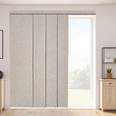 KFFKFF Panel Track Blinds, Extendable Track from 45.8 in to 86 in W, Trimmable Panel Curtains Up to 96 in H, Vertical Blackout Panel Blinds, Brown