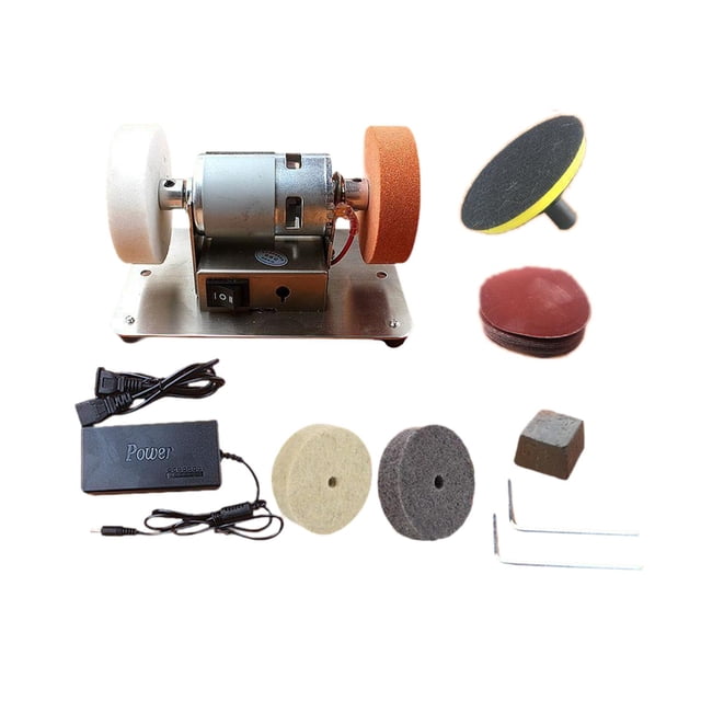 Almencla Mini Bench Grinder Bench Grinding Tool DIY Supplies Multifunction Sturdy Benchtop Sander Polisher for Tabletop Edge Polishing F