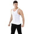 thumbnail image 1 of TOPTIE Men's Slimming Body Shaper Compression Shirt, Shapewear Sculpting Vest Muscle Tank-White-L, 1 of 6